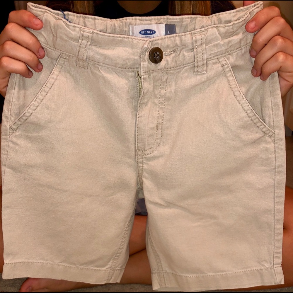 Khaki linen shorts boys